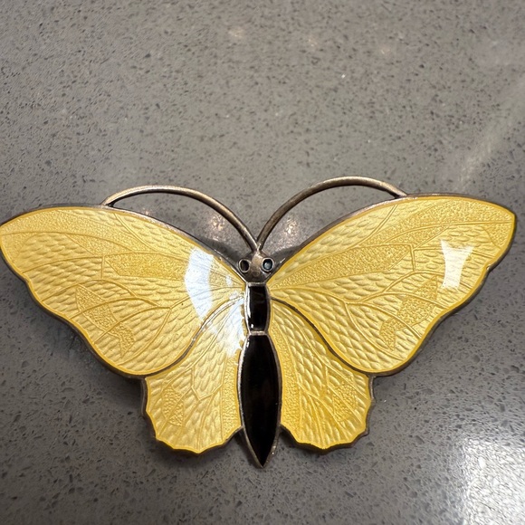 Yellow Butterfly Brooch - Picture 3 of 4